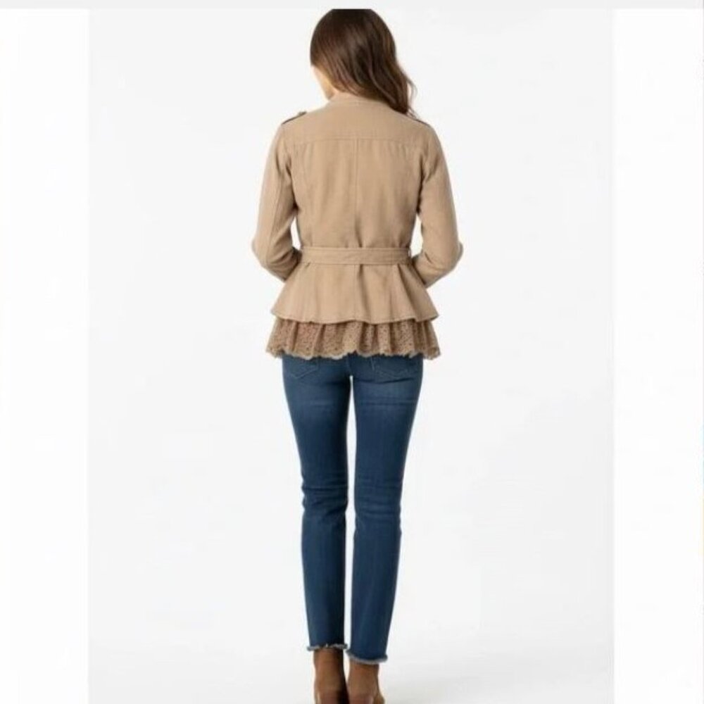 Free People Emilia Jacket Lace Trim Tie-Waist - Picture 11 of 11